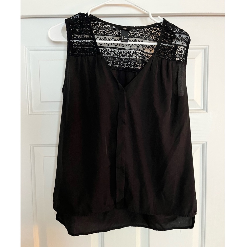 Black tank top with lace on back
